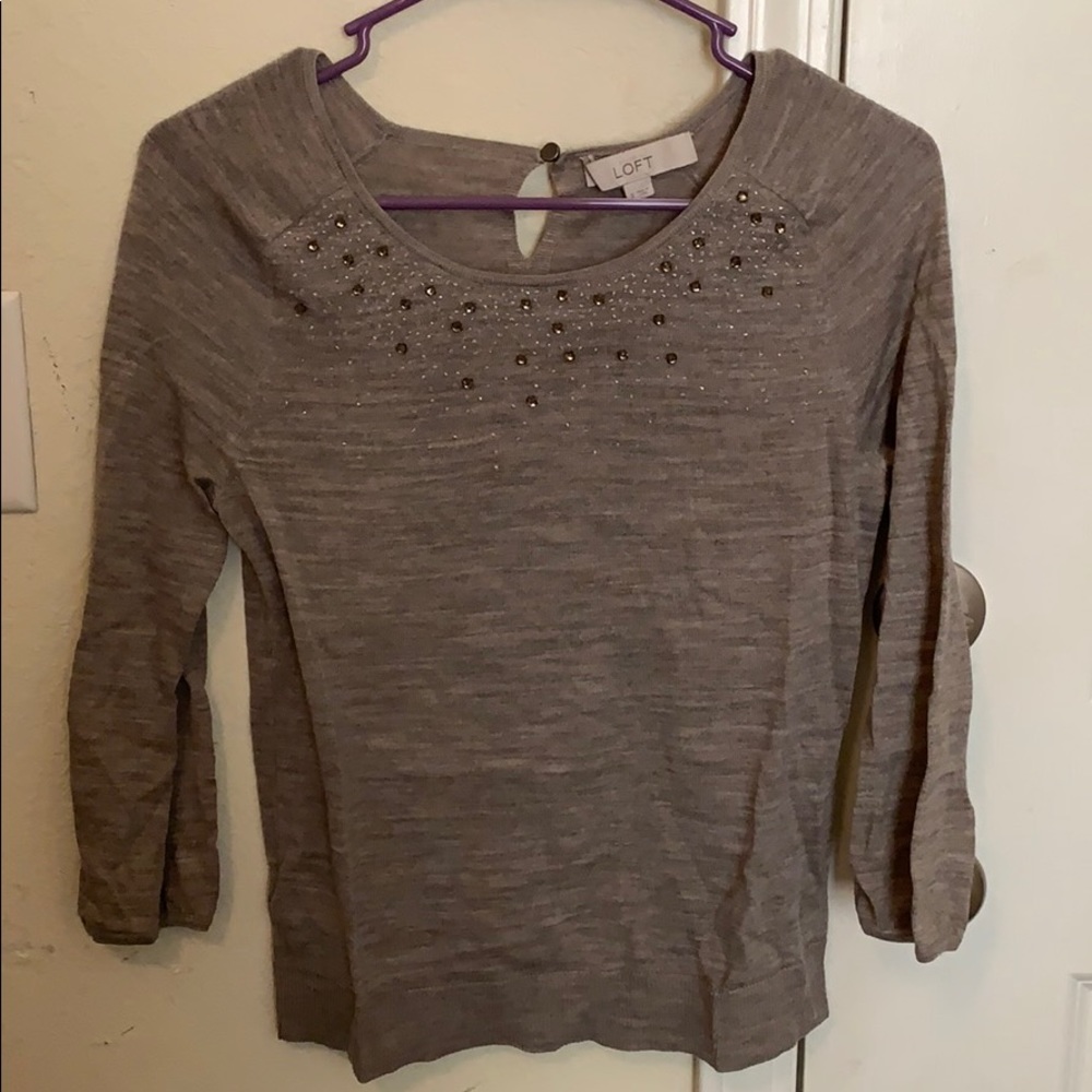 Loft blouse with beads and stones